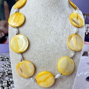Yellow Glass Stone Beaded Necklace